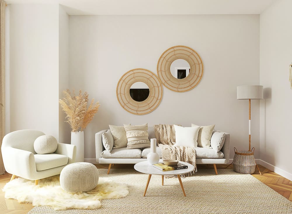 how to make a room look bigger using exposed leg furniture