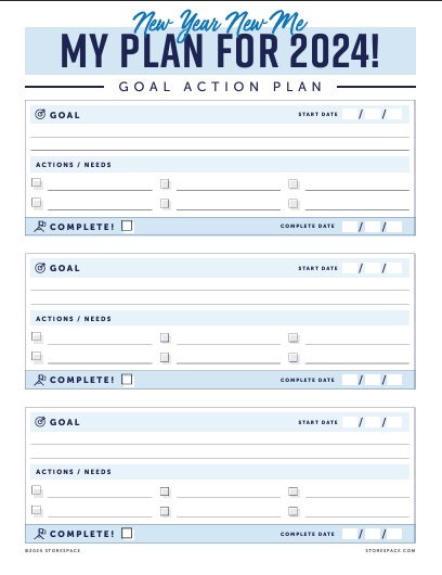 PDF checklist of new year's resolutions